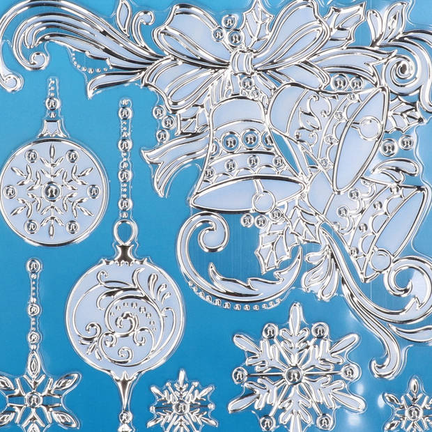 Raamstickers/raamdecoratie - kerst - kerstklokken - sneeuwvlokken - 18x24 cm - Feeststickers