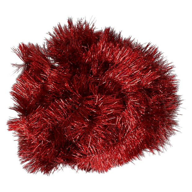3x Rode glitter kerstboomslinger 270 cm - Kerstslingers