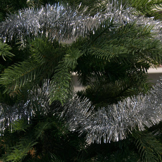 1x Kerst lametta guirlandes zilver 270 cm kerstboom versiering/decoratie - Kerstslingers