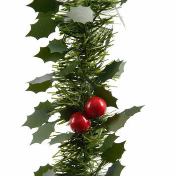 1x Kerst hulst folie slingers 270 cm - Guirlandes