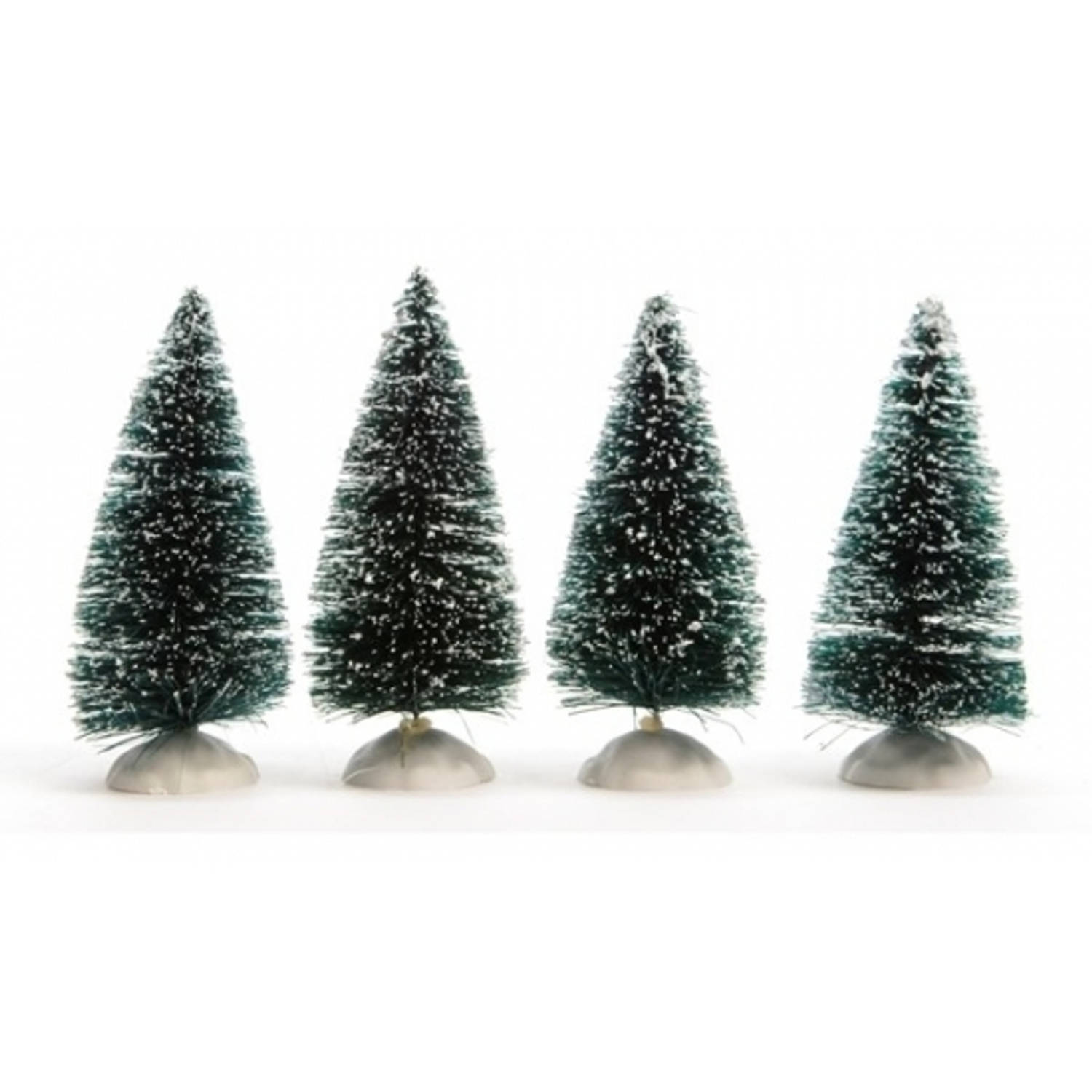 Miniatuur boompjes met sneeuw 4 stuks
