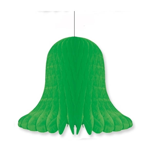 2x Kerst/feest decoratie klokken groen 20 cm - Hangdecoratie