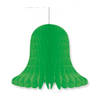 1x Kerstversiering groene kerstklokken lampionnen 20 cm - Hangdecoratie