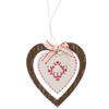 Kerstboom decoratie hanger bruine hart - Kersthangers