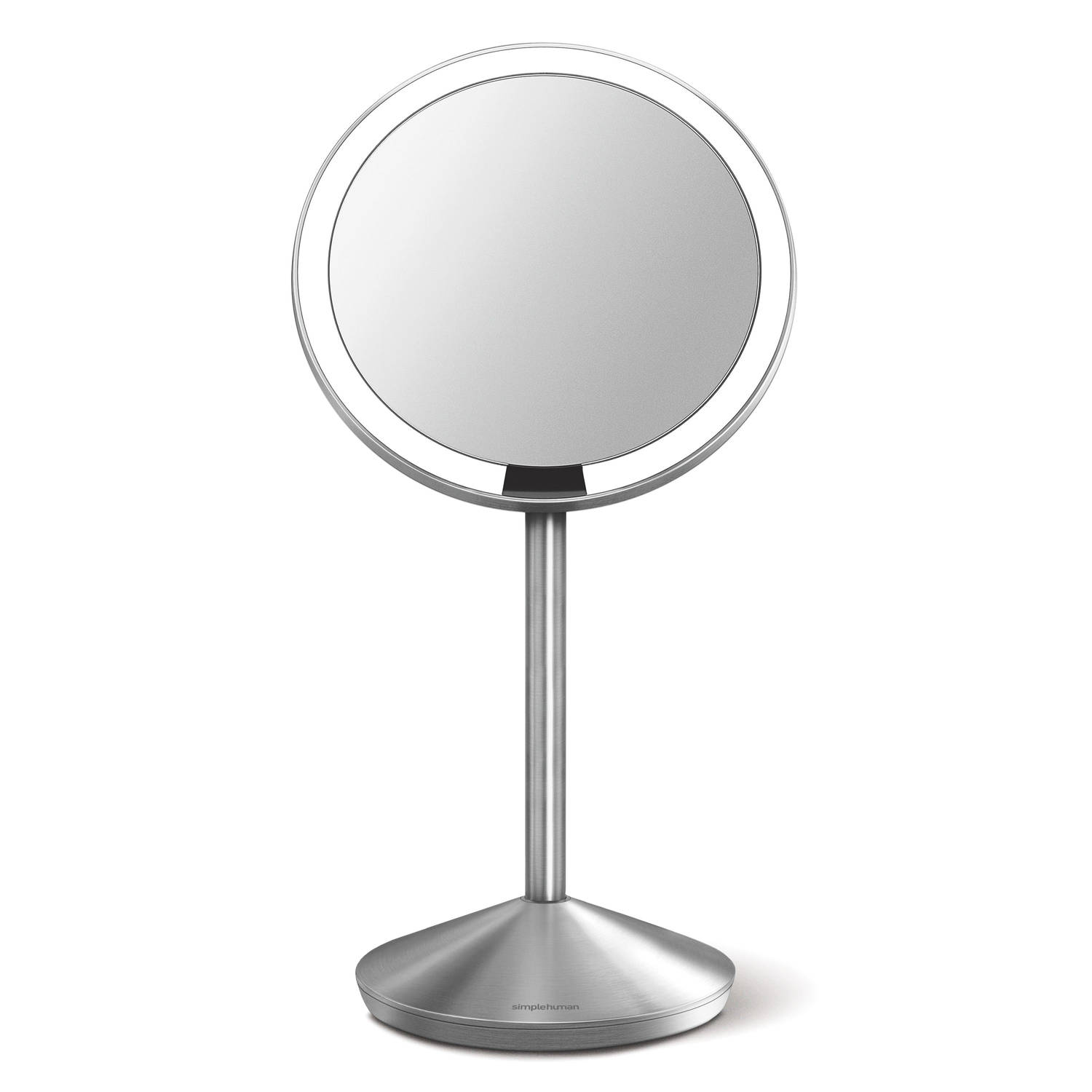 Simplehuman - Spiegel met Sensor 12 cm 10x Vergroting Opvouwbaar - Roestvast Staal - Zilver