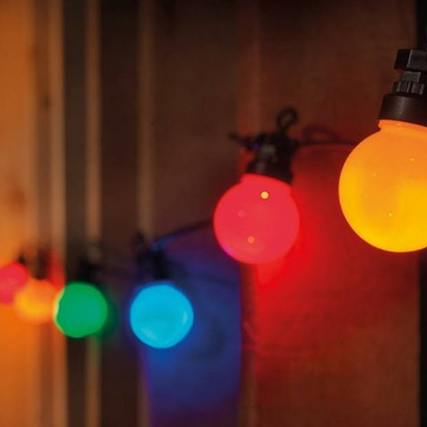 Feestverlichting lichtsnoer LED bol multikleur 9,5 meter - Lichtsnoeren
