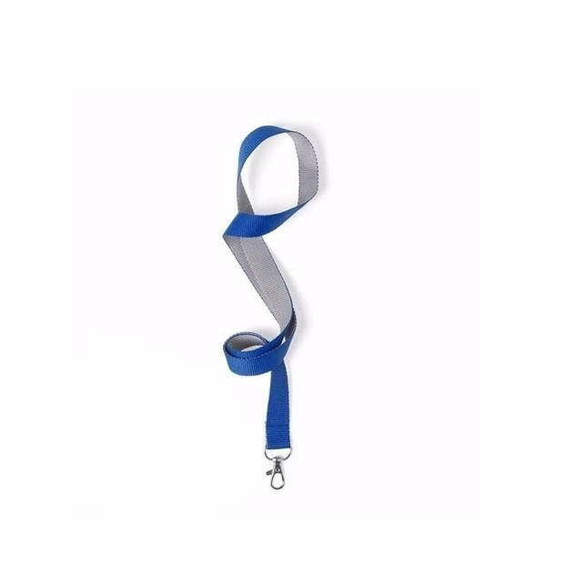 10 lanyards blauw/grijs 2 x 50 cm - Keycords