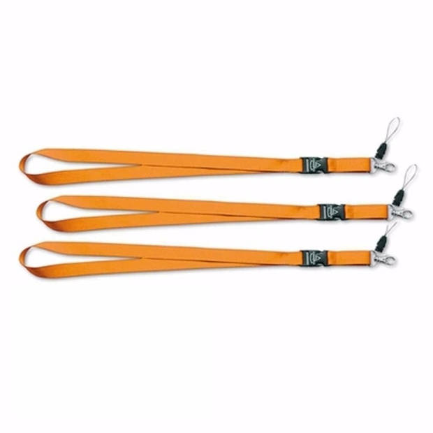 10 oranje lanyards 55 cm - Keycords