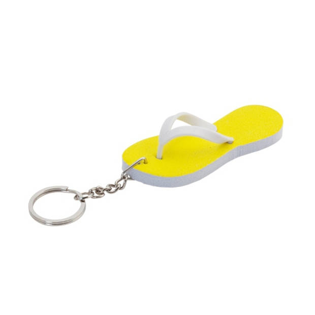 Gele teenslipper sleutelhangers 8 cm - Sleutelhangers