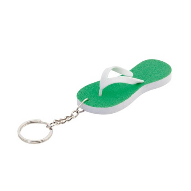 Groene teenslipper sleutelhangers 8 cm - Sleutelhangers