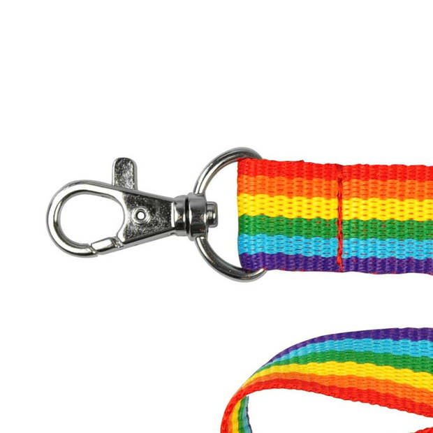 Keycord in Regenboog vlag kleuren - sleutelhanger - polyester - lanyard - Keycords