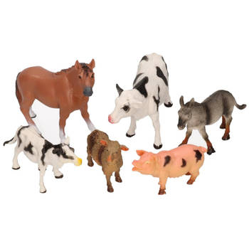 Plastic boerderij dieren 6 stuks speelfiguren - Speelfigurenset