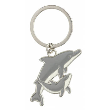 Metalen dolfijn sleutelhangers 5 cm - Sleutelhangers