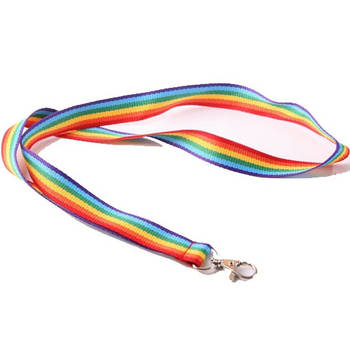 Regenboog kleurige lanyard 90 cm - Keycords