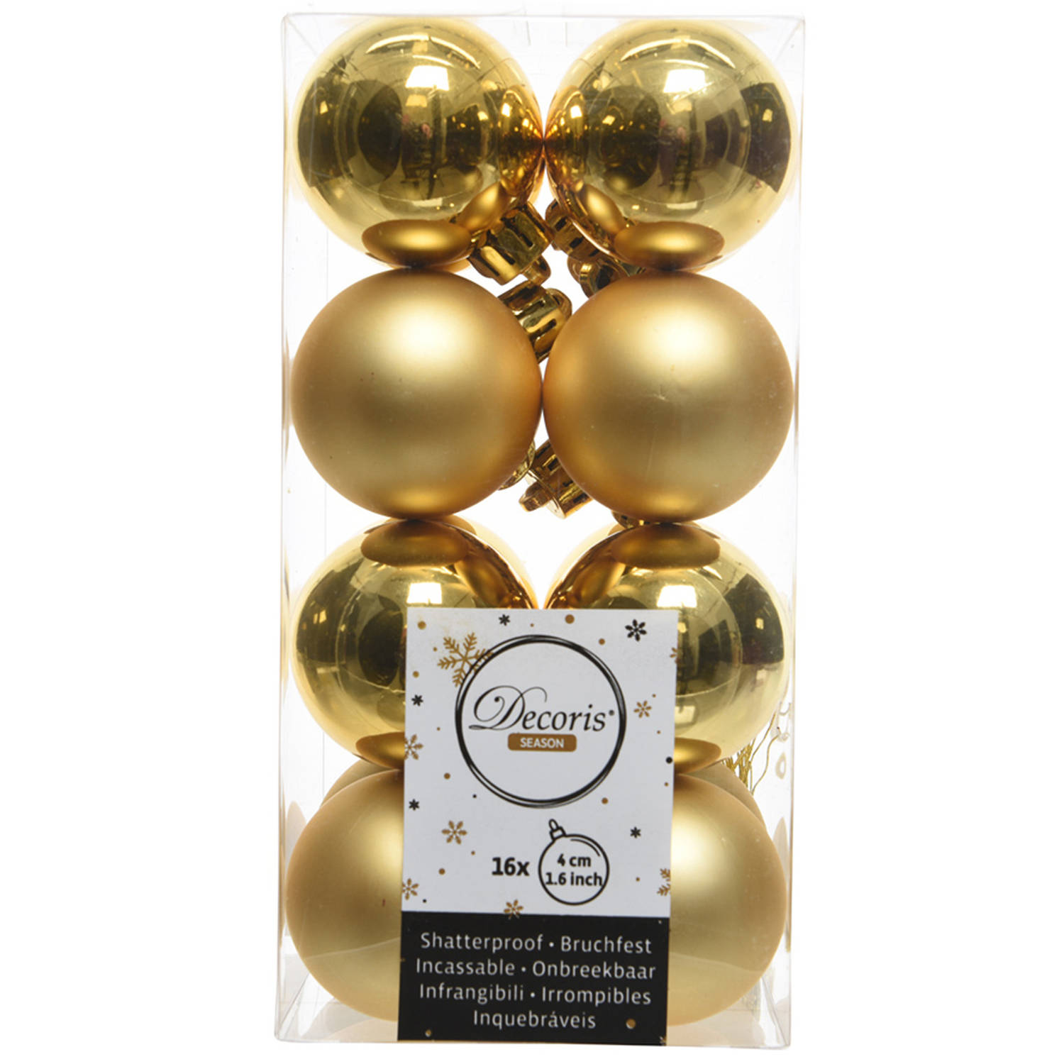Kerstboom decoratie ballen goud 16 delig