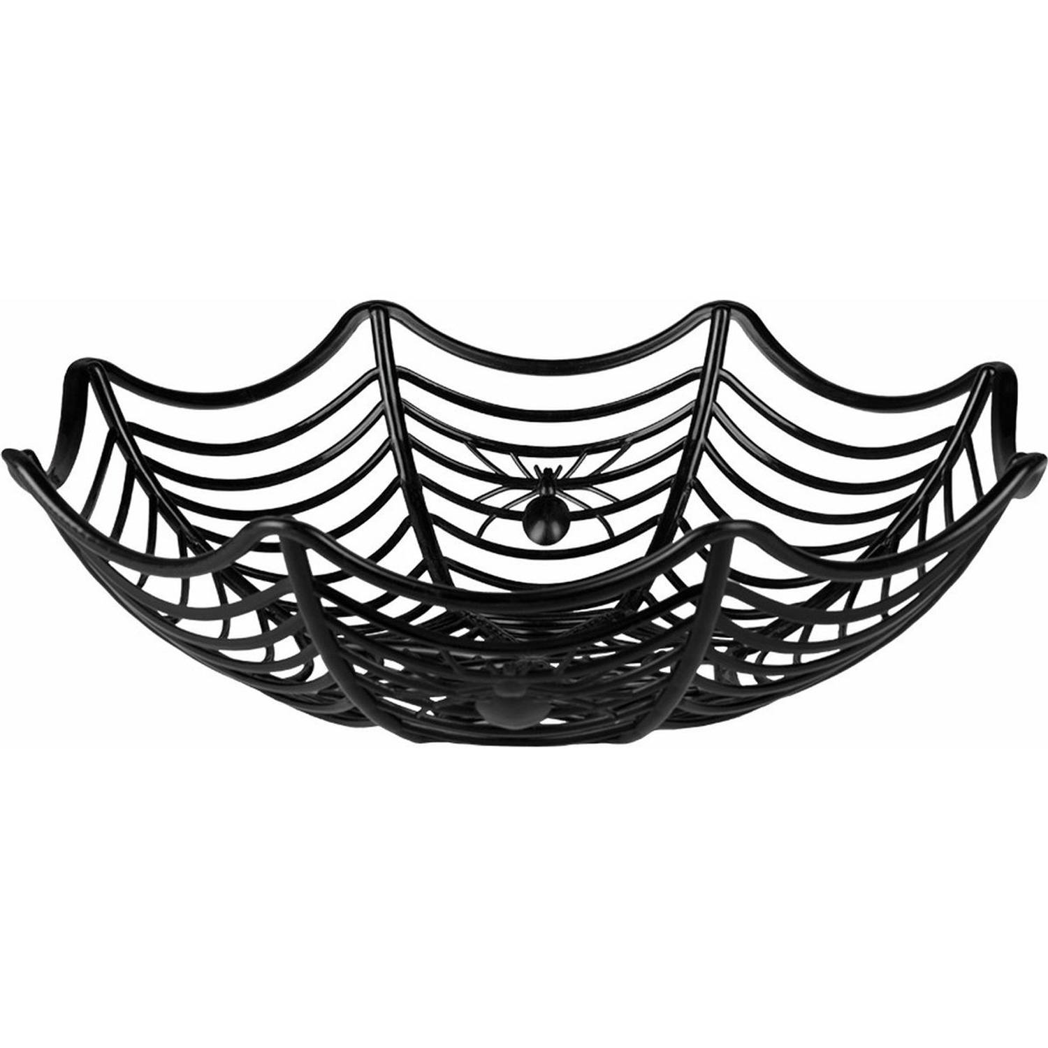 Zwarte spinnenweb schaal 27 cm