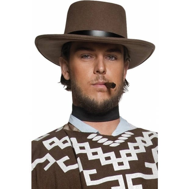 Heren cowboy verkleed hoed bruin - Verkleedhoofddeksels