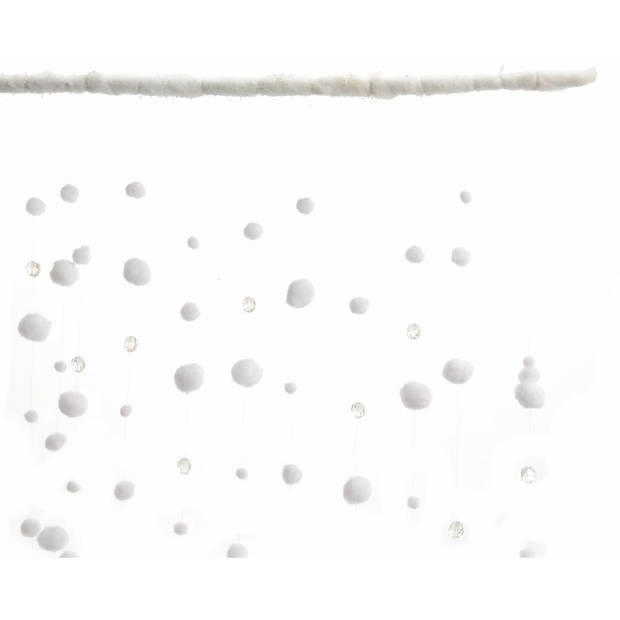 Sneeuwballen gordijn 90 x 200 cm - Decoratiesneeuw