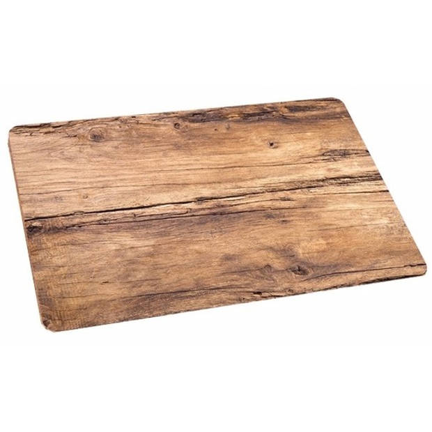 Placemats kunststof eikenhout opdruk - 44 x 28,5 cm - Tafel dekken - Placemats