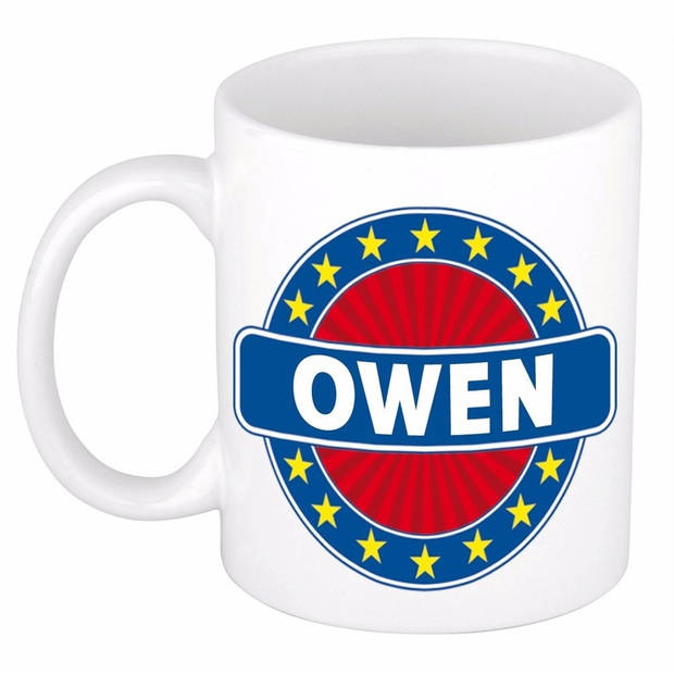 Voornaam Owen koffie/thee mok of beker - Naam mokken