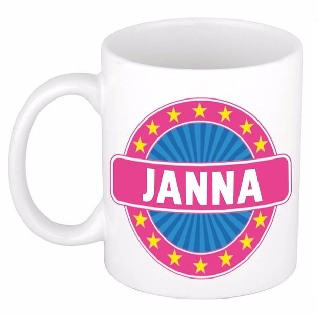 Voornaam Janna koffie/thee mok of beker - Naam mokken
