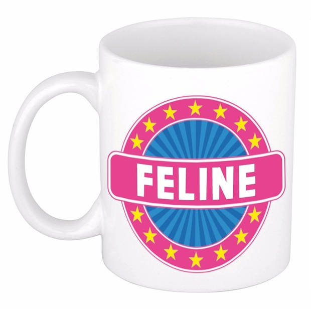Voornaam Feline koffie/thee mok of beker - Naam mokken