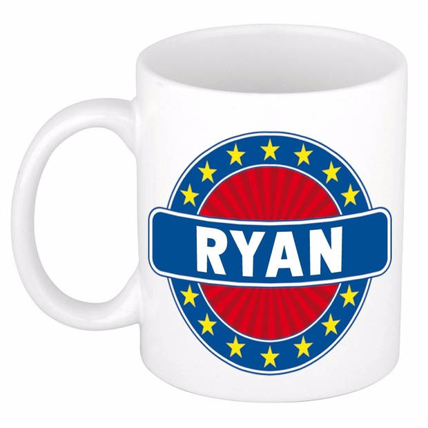 Voornaam Ryan koffie/thee mok of beker - Naam mokken