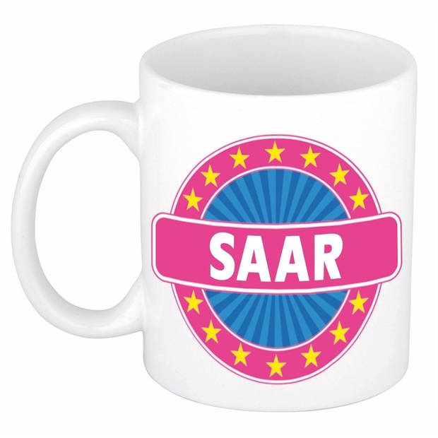 Voornaam Saar koffie/thee mok of beker - Naam mokken