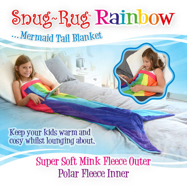 Snug-rug zeemeermin staart deken – regenboog