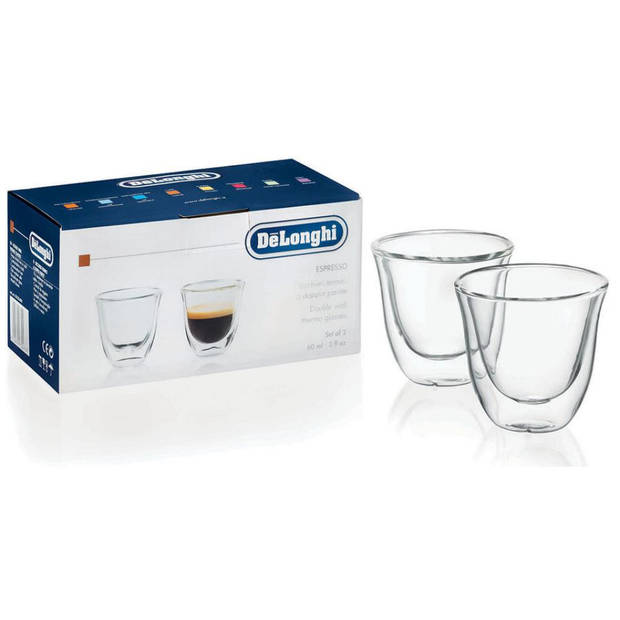 De'Longhi dubbelwandige espresso glazen - 2 stuks