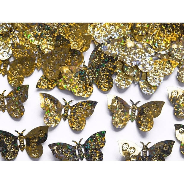 Decoratie confetti gouden vlinders 15 gram - Confetti