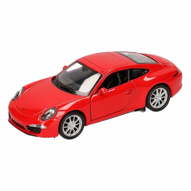 Speelgoed Porsche 911 Carrera S rood Welly autootje 1:36 - Speelgoed auto's