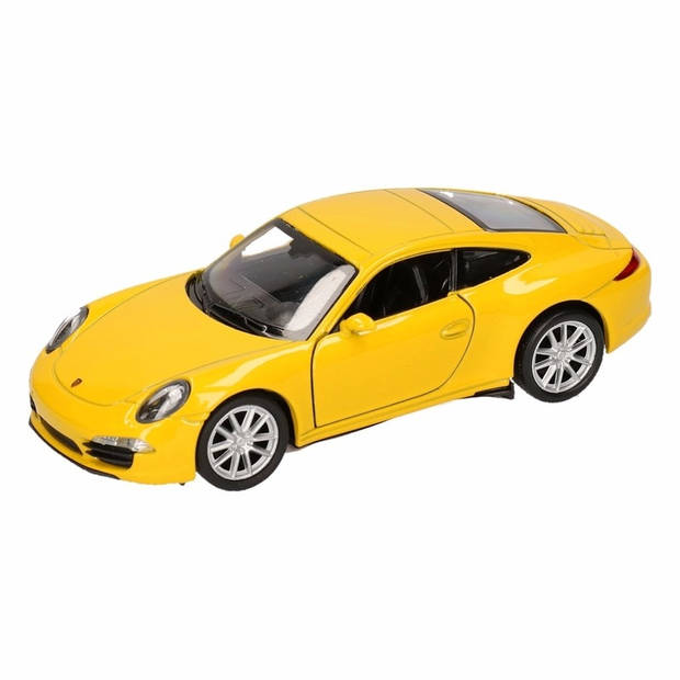 Speelgoed Porsche 911 Carrera S geel Welly autootje 1:36 - Speelgoed auto's