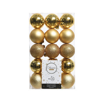 Decoris kerstballen - 30x st - goud - kunststof - 6 cm - Kerstbal