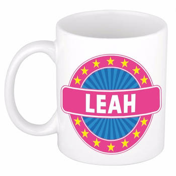 Voornaam Leah koffie/thee mok of beker - Naam mokken