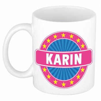 Voornaam Karin koffie/thee mok of beker - Naam mokken