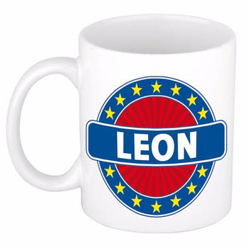 Voornaam Leon koffie/thee mok of beker - Naam mokken