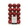 30x Kunststof kerstballen mix kerst rood 6 cm kerstboom versiering/decoratie - Kerstbal