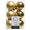 Decoris Kerstballen - Set van 12x stuks - goud - D6 cm - kunststof - mat/glans - Kerstbal