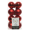 16x Kunststof kerstballen glanzend/mat kerst rood 4 cm kerstboom versiering/decoratie - Kerstbal