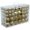 Set van 100x voordelige gouden kerstballen 3, 4 en 6 cm - Kerstbal