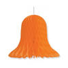 1x Kerstversiering oranje kerstklokken lampionnen 20 cm - Hangdecoratie