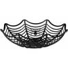 Zwarte spinnenweb snoep schaal 27 cm - Feestdecoratievoorwerp