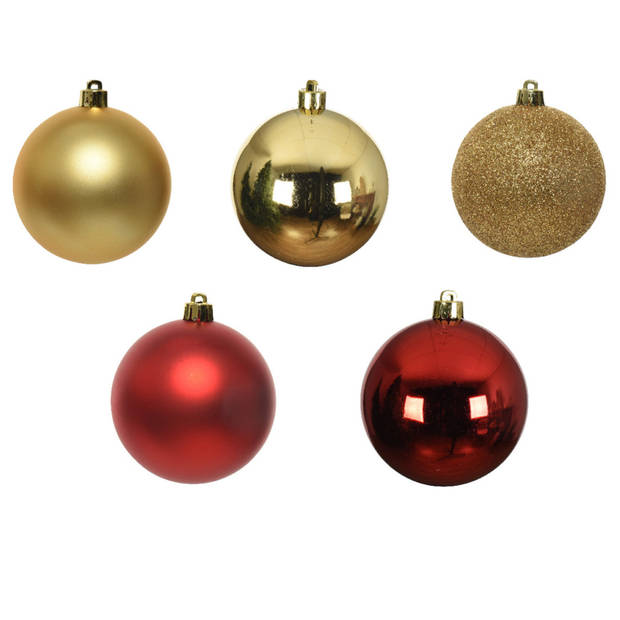 30-delige kerstballen set goud/rood - Kerstbal
