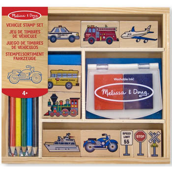 Houten speelgoed stempelset voertuigen - Stempels