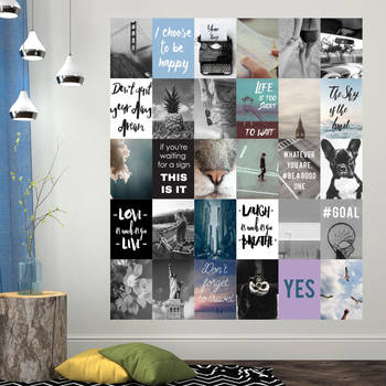 Walplus muur decoratie sticker - foto en quote collage