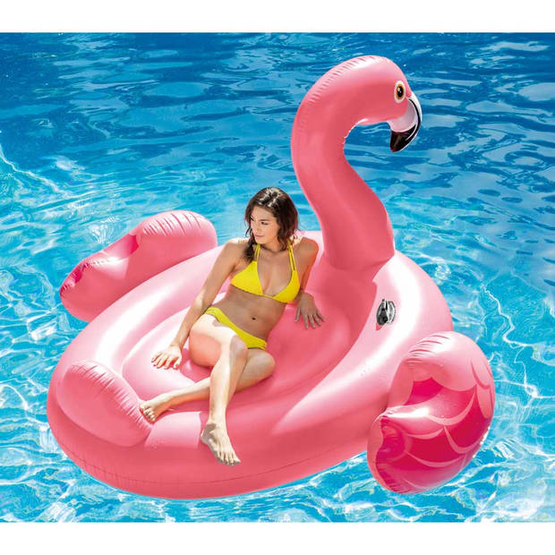 Intex opblaasbaar figuur mega flamingo ride-on - 218 x 211 x 136 cm