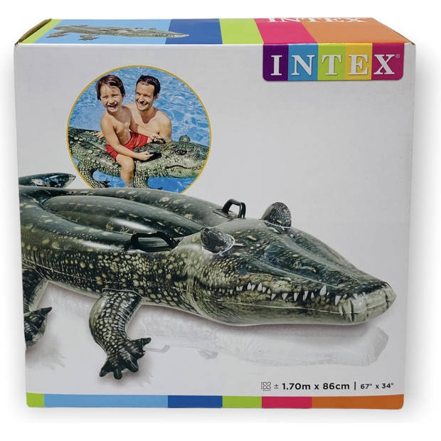 Opblaas krokodil Intex 170 cm groen fotoprint - opblaasspeelgoed