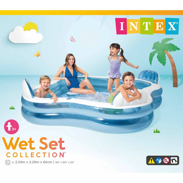 Intex familliezwembad Lounge 229 x 66 cm PVC lichtblauw/wit