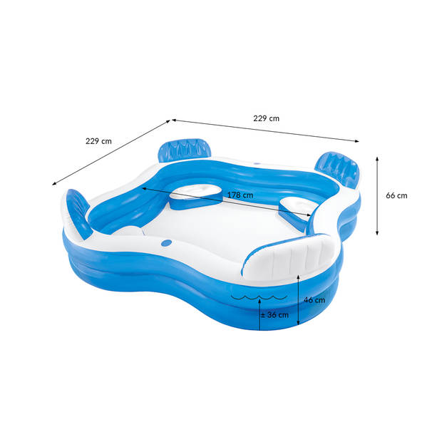 Intex familliezwembad Lounge 229 x 66 cm PVC lichtblauw/wit